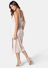 Bebe Women's Cowl Neck Shine Dress