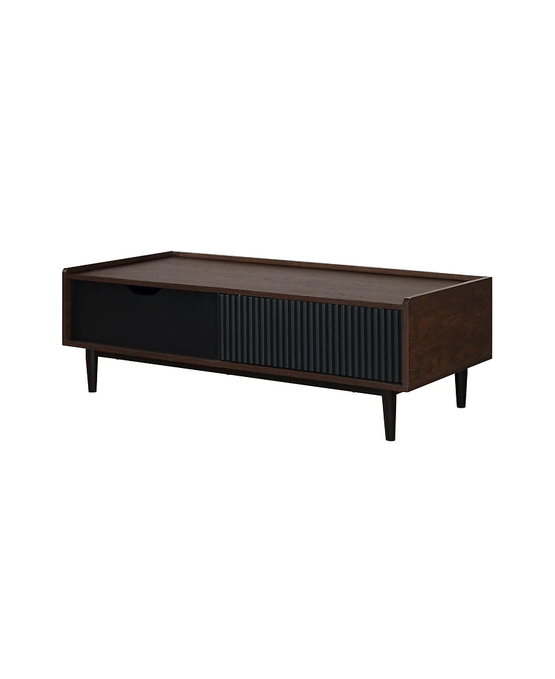 Manhattan Comfort Duane 47.24" Ribbed 1-Drawer Coffee Table