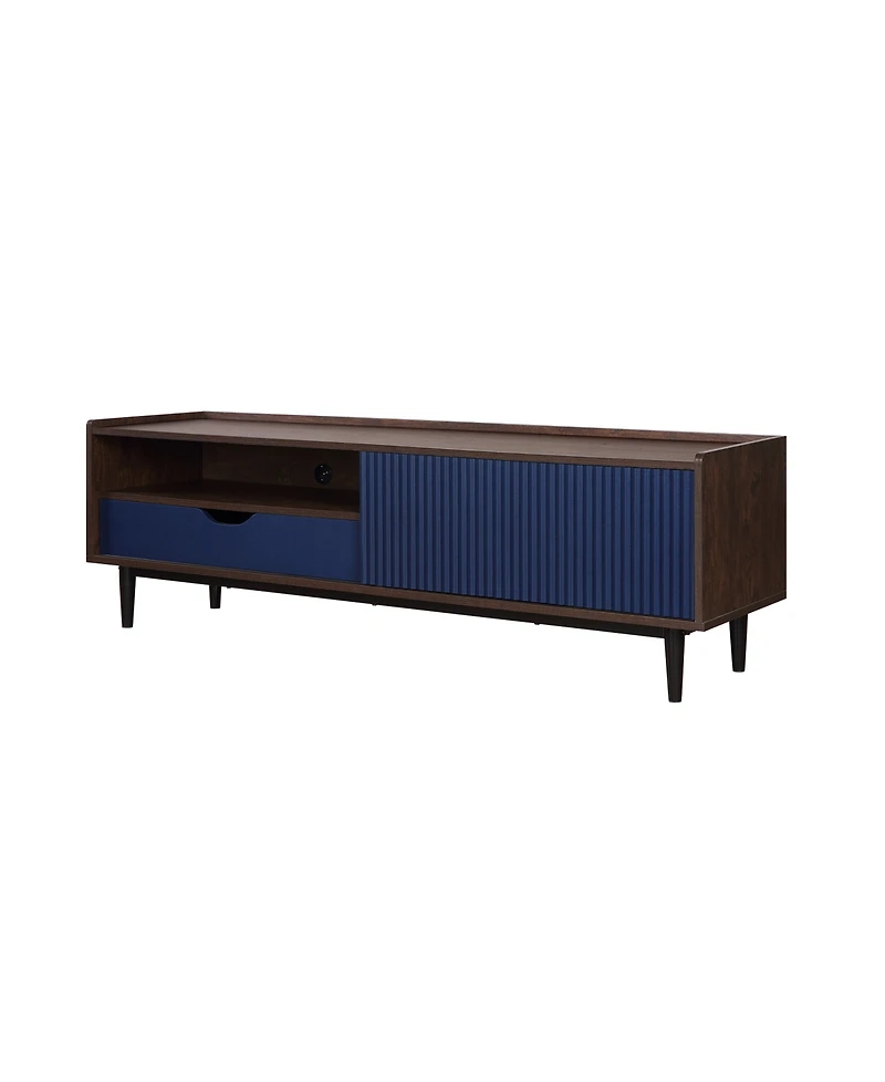 Manhattan Comfort Duane 59.25" Ribbed Tv Stand Fits TVs up to 55"