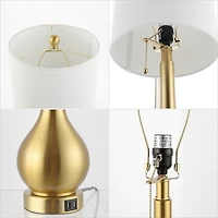 Tyler Modern Classic Gourd Iron Led Table Lamp with Dual Usb Charging Port (Set of 2)