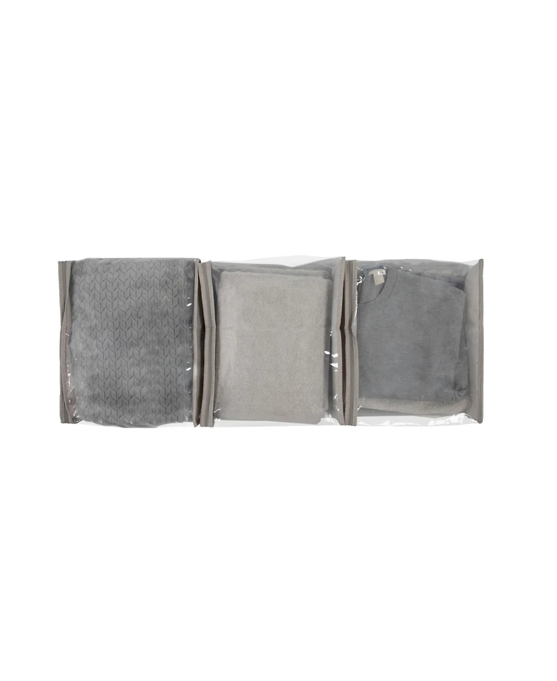 Household Essentials Under Bed Zippered Sweater Storage Bags with Clear Vision Panel, Set of 3