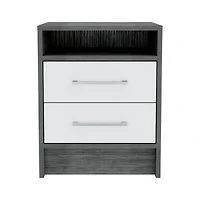 Depot E-shop Leyva Nightstand, Two Drawers, Superior Top