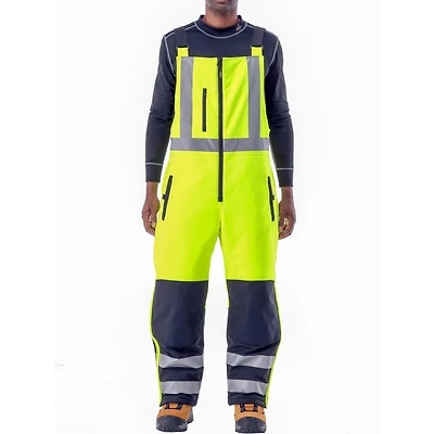 RefrigiWear Men's Hi Vis Insulated Softshell High-Bib Overalls, -20°F (-29°C)