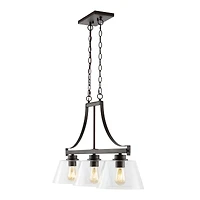 Jayden Industrial Farmhouse Iron/Glass Linear Led Pendant