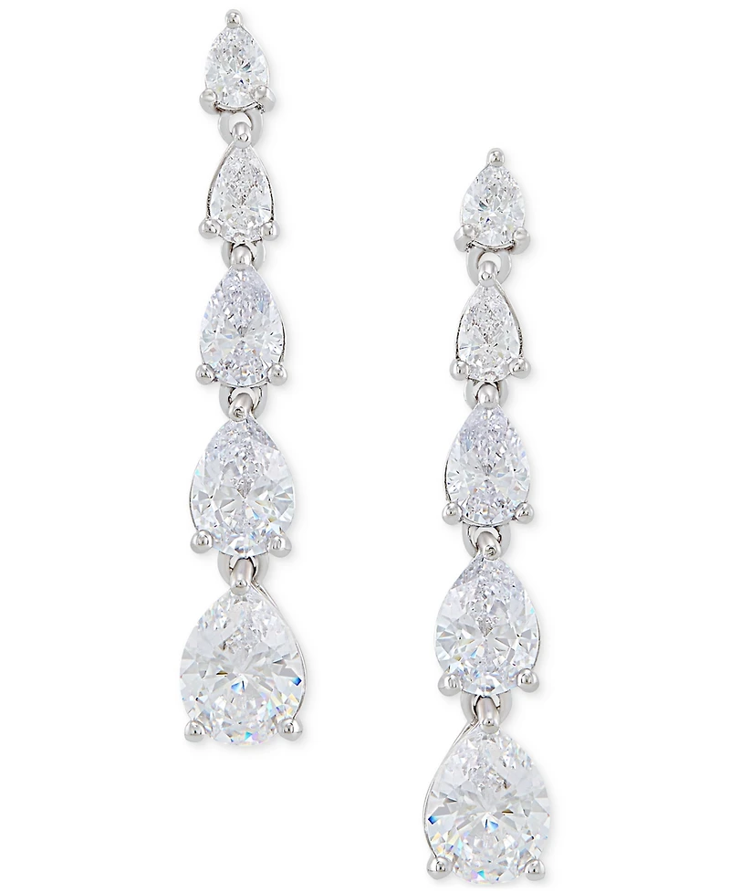 Arabella Cubic Zirconia Graduated Linear Earrings in Sterling Silver (8 ct. t.w.)
