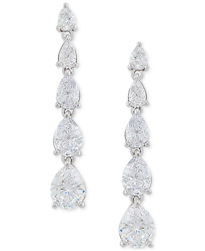 Arabella Cubic Zirconia Graduated Linear Earrings in Sterling Silver (8 ct. t.w.)