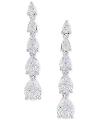 Arabella Cubic Zirconia Graduated Linear Earrings in Sterling Silver (8 ct. t.w.)