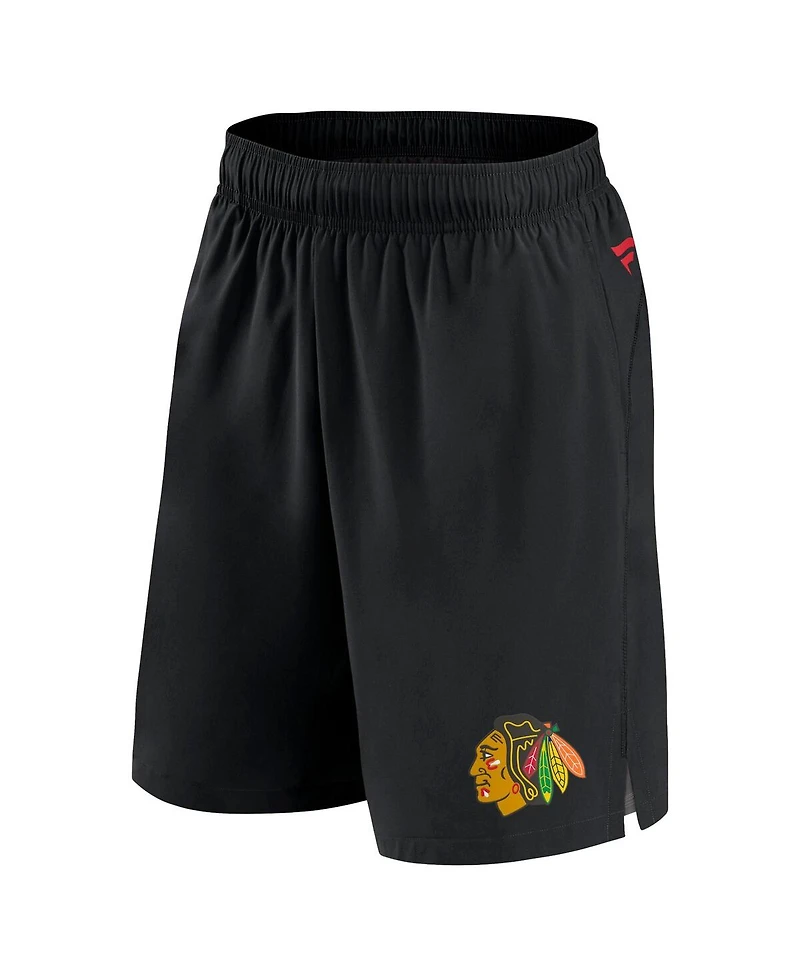 Men's Fanatics Black Chicago Blackhawks Authentic Pro Tech Shorts