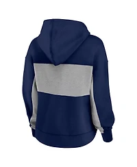 Women's Fanatics Navy Atlanta Braves Filled Stat Sheet Pullover Hoodie