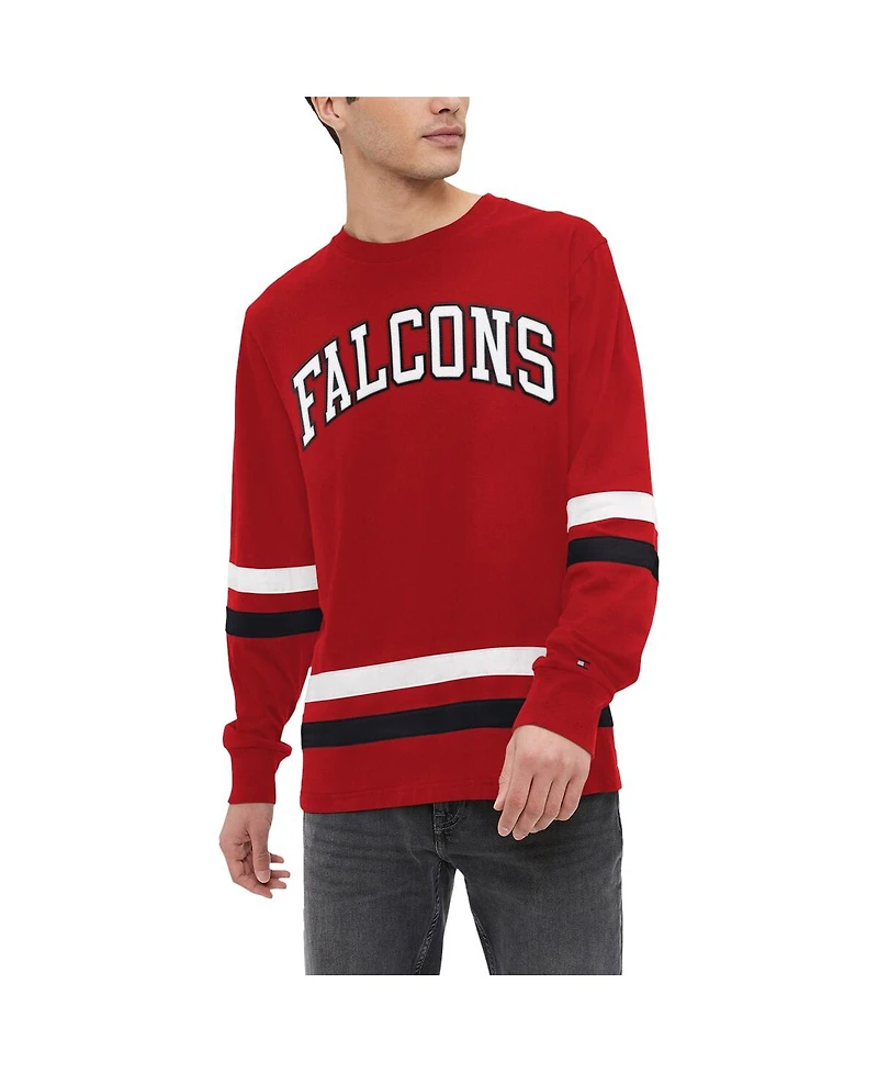 Men's Tommy Hilfiger Red, Black Atlanta Falcons Nolan Long Sleeve T-shirt