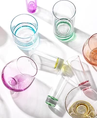 JoyJolt Hue Colored Highball Glasses, Set of 6