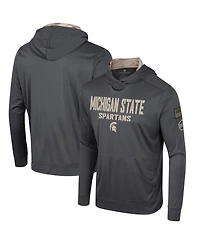 Men's Colosseum Charcoal Michigan State Spartans Oht Military-Inspired Appreciation Long Sleeve Hoodie T-shirt