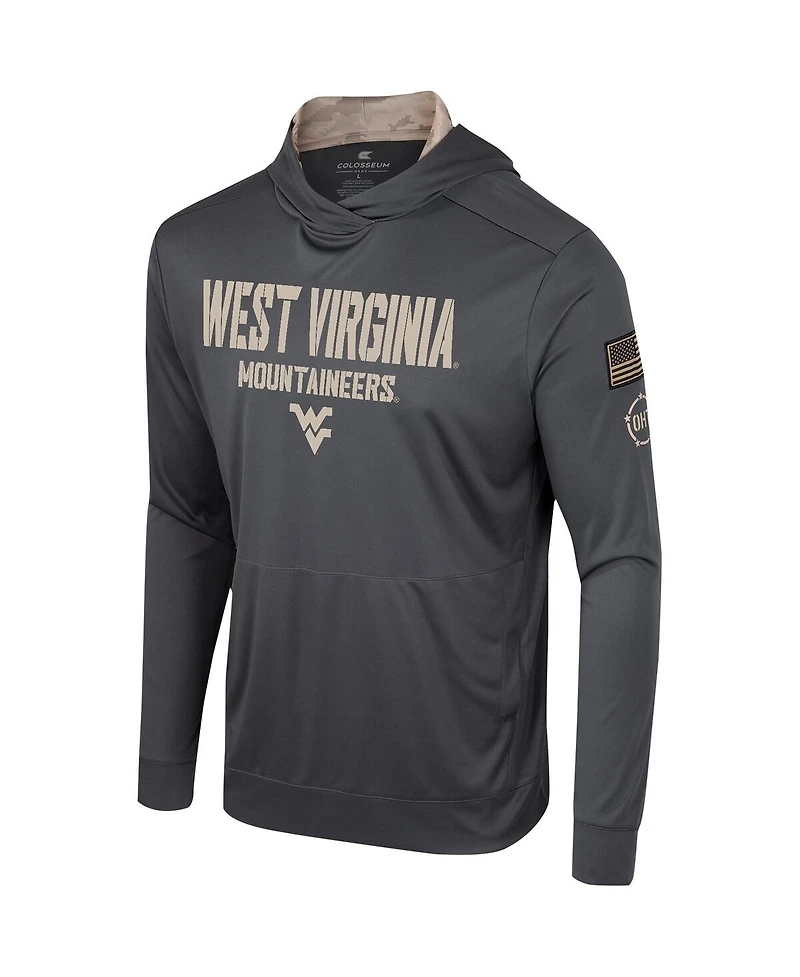 Men's Colosseum Charcoal West Virginia Mountaineers Oht Military-Inspired Appreciation Long Sleeve Hoodie T-shirt