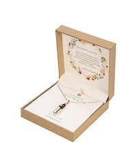 Dried Flower Oval Drop Pendant with 18" Chain in Sterling Silver