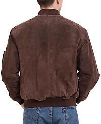Landing Leathers Men Ma-1 Suede Leather Flight Bomber Jacket