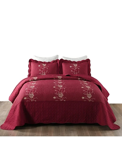 MarCielo 3 Piece Lightweight Bedspread Quilt Set Lapaz - Queen