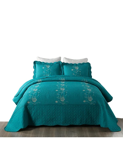 MarCielo 3 Piece Lightweight Bedspread Quilt Set Lapaz - Queen