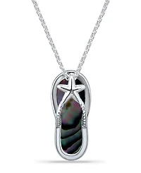 Macy's Abalone Inlay Flip Flop Necklace