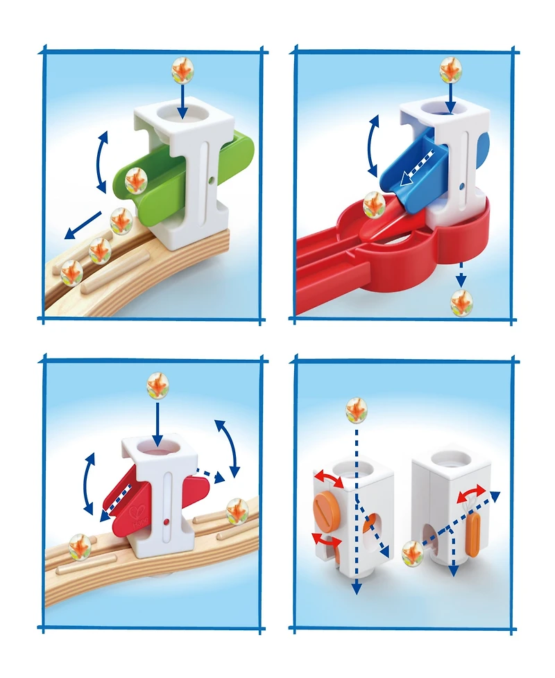Hape Super Spiral Quadrilla Marble Run Construction