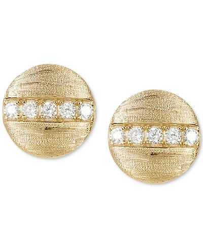 Adornia 14k Gold-Plated Pave Line Round Disc Stud Earrings