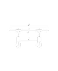 Glow 48ft Heavy Duty Weatherproof Led Outdoor Plug-In String Lights with Brass Hardware