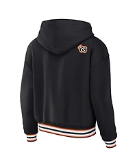 Women's Wear by Erin Andrews Black Cincinnati Bengals Plus Lace-Up Pullover Hoodie