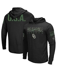 Men's Colosseum Black Oklahoma Sooners Big and Tall Oht Military-Inspired Appreciation Tango Long Sleeve Hoodie T-shirt