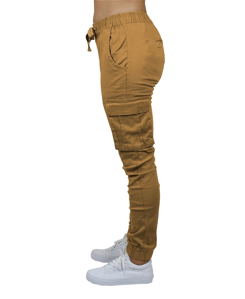 Galaxy By Harvic Women's Loose Fit Cotton Stretch Twill Cargo Joggers