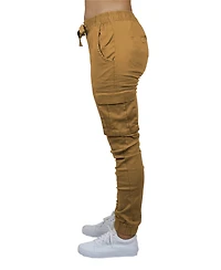 Galaxy By Harvic Women's Loose Fit Cotton Stretch Twill Cargo Joggers