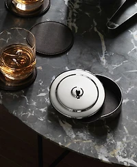 Georg Jensen Manhattan Leather Coaster 4 Piece Set