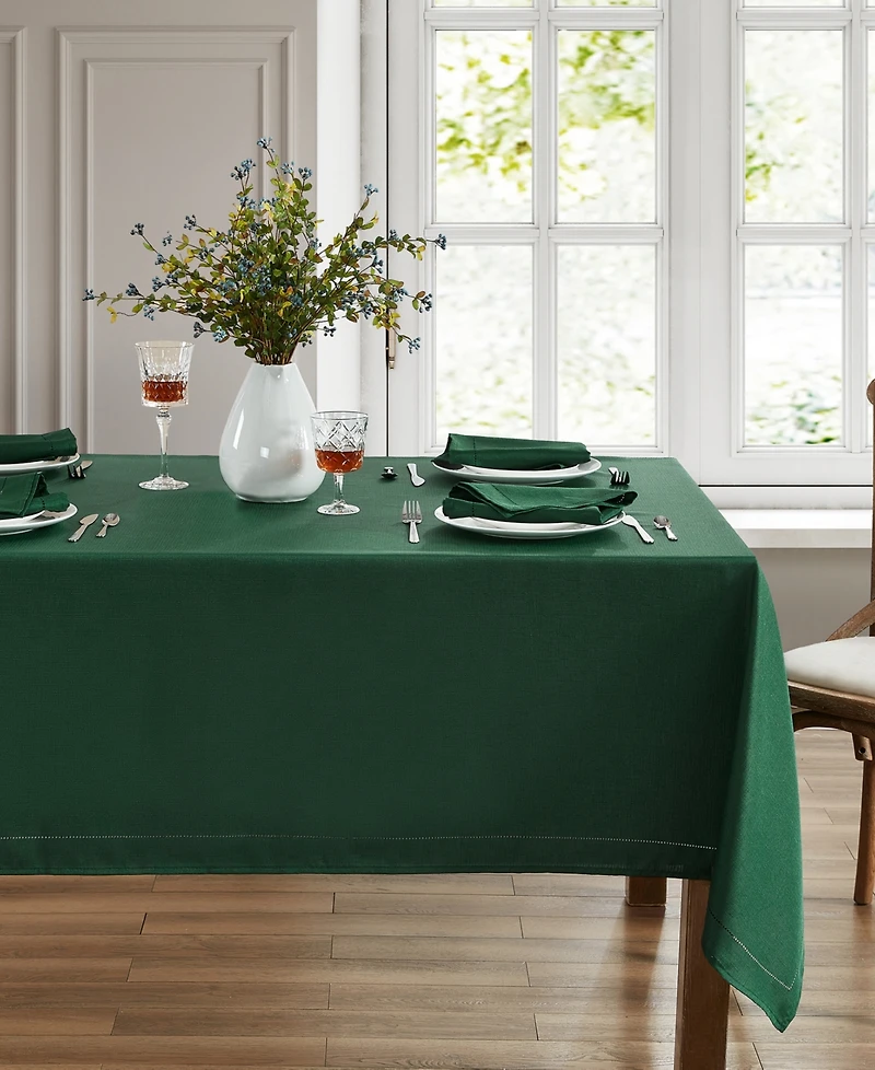 Alison Eyelet Punched Border Fabric Tablecloth 52" x