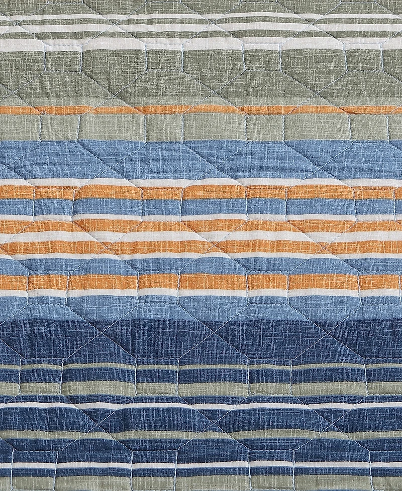 Closeout! Eddie Bauer Yakima Valley Stripe Reversible 3-Pc. Quilt Set, King