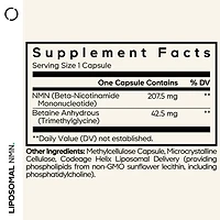 Codeage Liposomal Nmn & Betaine Anhydrous Tmg Capsules Supplement, Nad?+? Precursor, 30 ct