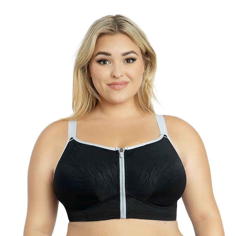 Parfait Plus Wave Wire-free Zip Front Sports Bra