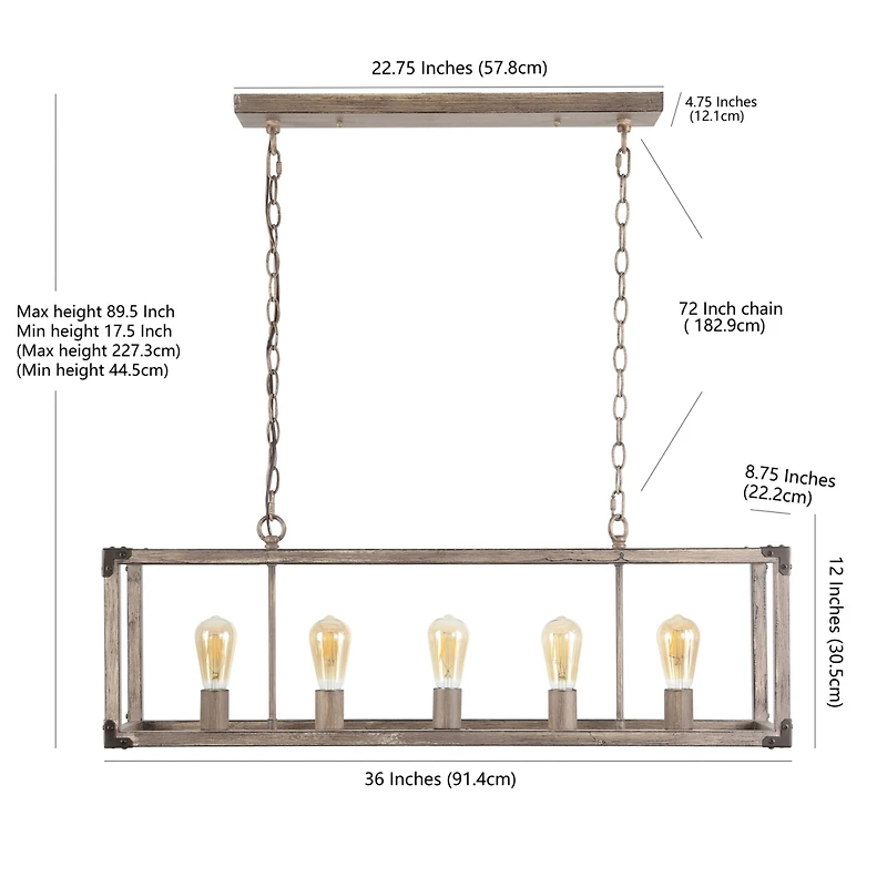Jonathan Y Magnolia Adjustable Iron Rustic Farmhouse Led Pendant