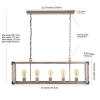 Jonathan Y Magnolia Adjustable Iron Rustic Farmhouse Led Pendant