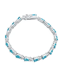 Bling Jewelry Jewelry Alternating Cubic Zirconia Pear Shape Cz 15 Ct Sea Blue Tennis Bracelet Teardrop 7 Inch