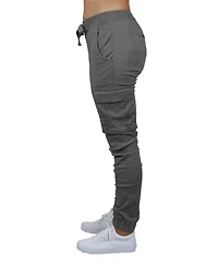 Galaxy By Harvic Women's Loose Fit Cotton Stretch Twill Cargo Joggers Set, 2 Pack