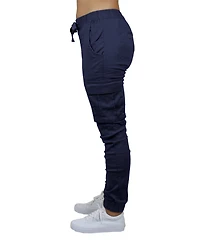 Galaxy By Harvic Women's Loose Fit Cotton Stretch Twill Cargo Joggers Set, 2 Pack