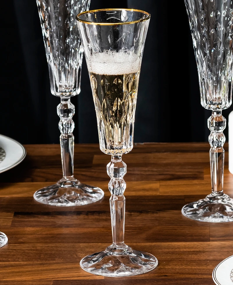 Lorren Home Trends Marilyn Gold-Tone Flutes, Set of 4