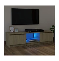Tv Stand with Led Lights Sonoma Oak 47.2"x11.8"x14"