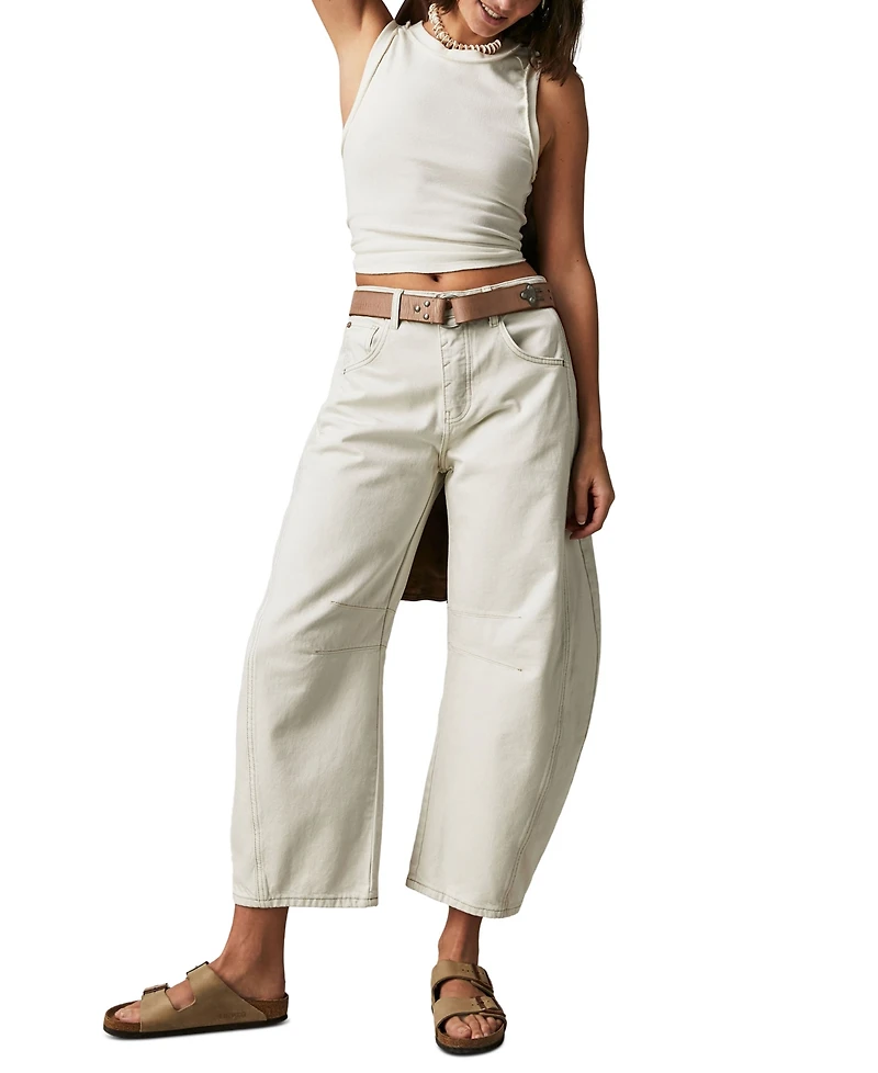 Free People Women's We The Free Good Luck Mid-Rise Barrel Jeans