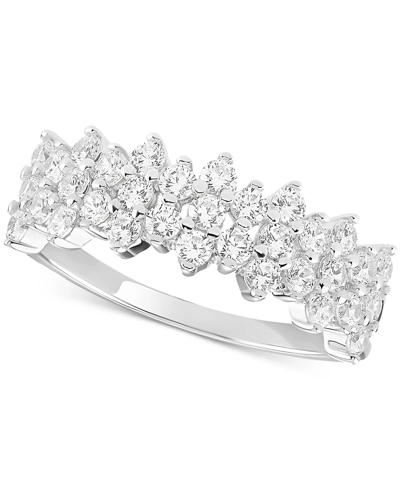Giani Bernini Cubic Zirconia Horizontal Cluster Ring Sterling Silver, Created for Macy's