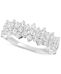 Giani Bernini Cubic Zirconia Horizontal Cluster Ring Sterling Silver, Created for Macy's
