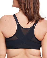 Glamorise Full Figure Plus Wonderwire Front-Closure Posture Back Underwire Bra, 9265