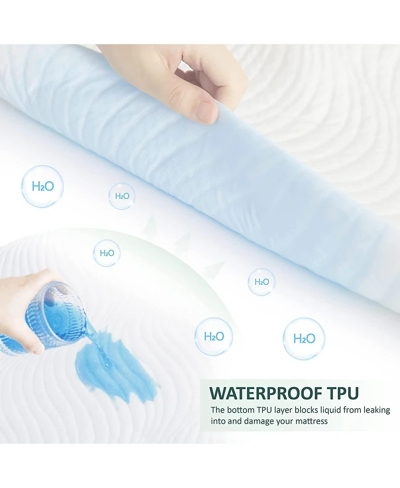 MarCielo 100% Waterproof Knit Mattress Protector King