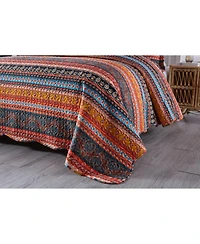MarCielo 3 Pcs Bohemian Quilt Bedspread Set Boho By012 - King