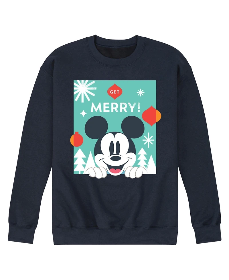 Airwaves Men's Disney Holiday Crew Fleece Pullover