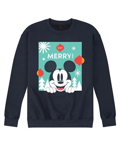 Airwaves Men's Disney Holiday Crew Fleece Pullover