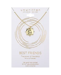 Unwritten 14K Gold Plated and Crystal Best Friends Forever Pendant Necklace